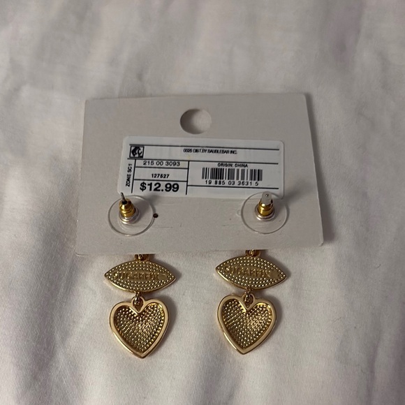 SUGARFIX BY BAUBLEBAR Gold and Blue Eye/Heart/Starburst Earrings - Picture 2 of 3